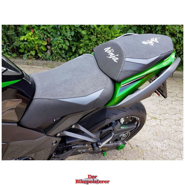 Kawasaki "Ninja 1000SX": Abpolsterung, 2 ✕ Stickerei,  Ziernaht ➔ Motorradsitz *NEU* beziehen