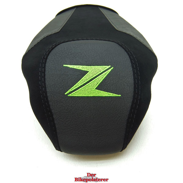 Kawasaki "Z H2": 2x Stickerei, Keder, Ziernähte ➔ Fahrer- und Soziussitz *NEU* beziehen