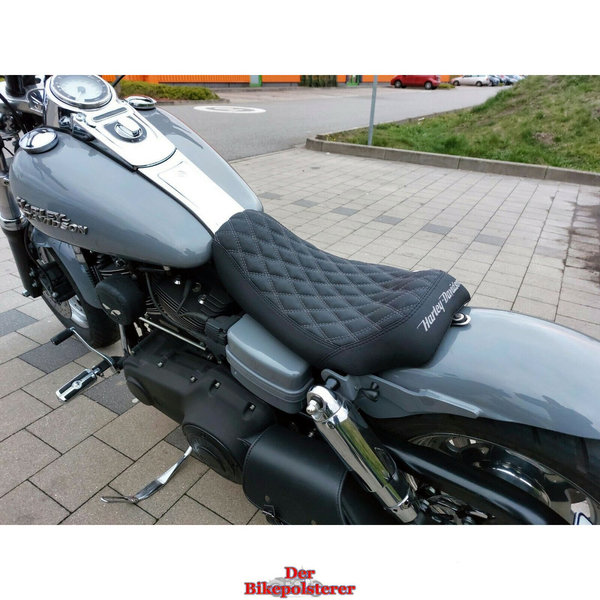 Harley Davidson "Dyna": Rautensteppung und Motorrad-Marken Stickerei ➤➤ Sitz *NEU* beziehen