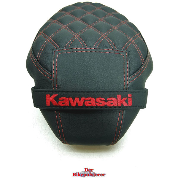 Kawasaki "Z H2": Keder, Stickerei, Gurt inkl. Stick, Ziernaht ➔ Motorradsitz *NEU* beziehen
