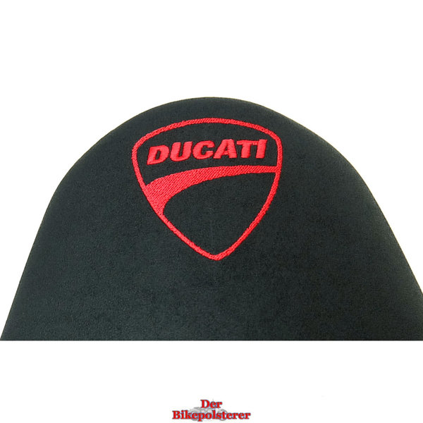 Ducati "XDiavel": Rautensteppung, Logo-Stickerei, Ziernähte ➔ Motorradsitz *NEU* beziehen/polstern